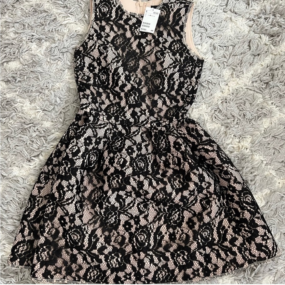 NWT - H&M Black Floral Lace Dress